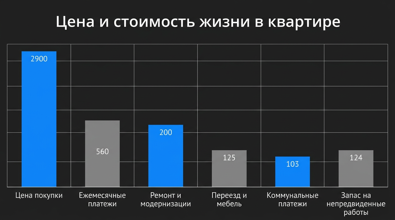 Цена и стоимость жизни в квартире